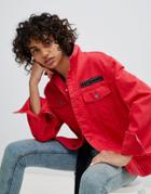 Cheap Monday Oversized Denim Jacket With Logo Label - Red