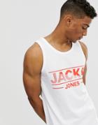 Jack & Jones Core Logo Tank Tank In White - White