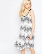 B.young Swing Dress In Zig Zag Print - Asphalt
