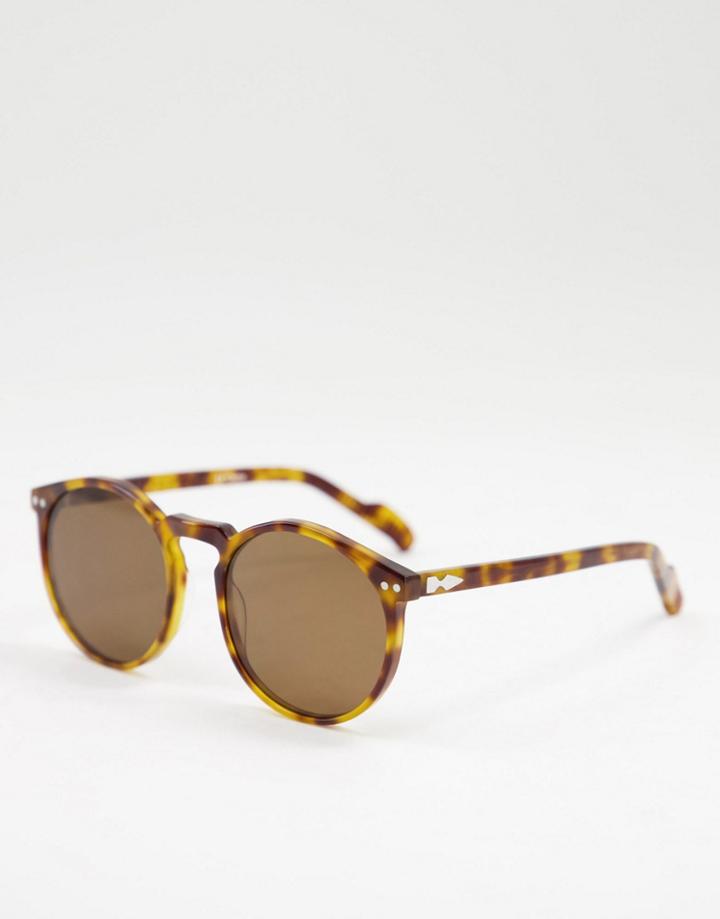 Spitfire Cut Eighteen Round Sunglasses In Havana Tort-brown