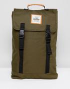 Artsac Workshop Double Clip Backpack In Khaki - Green