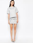 Monki Embellished Skirt - Gray