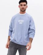 New Look Sweat With Detroit Print In Blue Gray