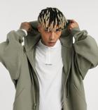 Collusion Extreme Oversized Zip Up Heavyweight Hoodie In Khaki-green