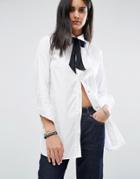 G-star Tunic Shirt With Tie Detail - White