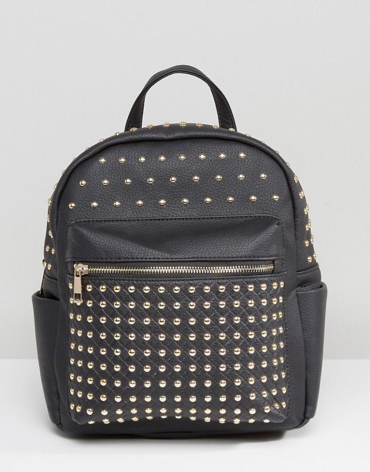 Missguided Metal Stud Backpack - Black