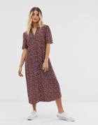Pieces Smudge Polka Dot Maxi Shirt Dress