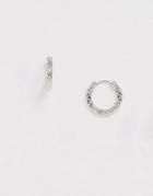 Reclaimed Vintage Inspired Hoop Earrings With Interest In Silver Exclsuive To Asos