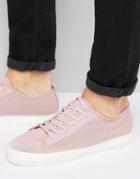 Asos Lace Up Sneakers In Pink Mesh - Pink