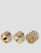 Pieces Boletta Multipack Rings - Gold
