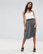 Vero Moda Glitter Pleated Midi Skirt - Gray