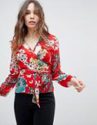 Only Bloom Print Wrap Top - Multi