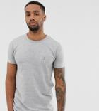 Le Breve Tall Raw Edge Longline T-shirt-gray