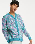 Vintage Supply Butterfly Knitted Cardigan In Blue