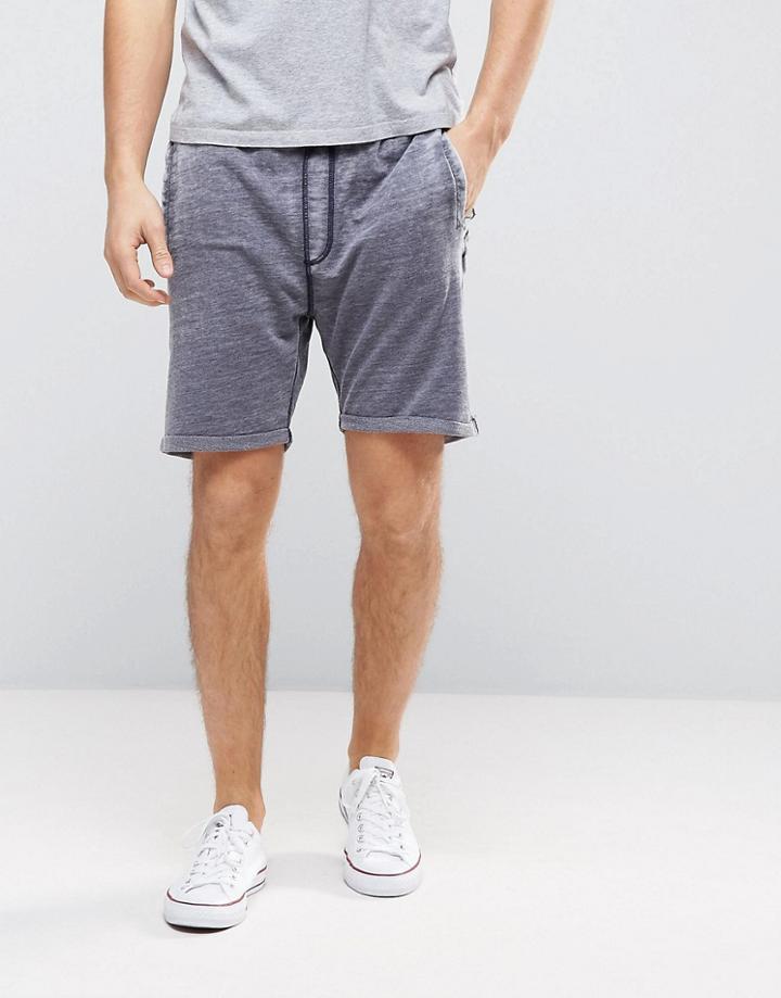 Brave Soul Burn Out Jersey Short - Blue