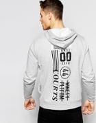 Asos Hoodie With Chest & Back Print In Grey - Gray Marl
