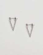 Designb London Crystal Point Drop Earrings - Silver