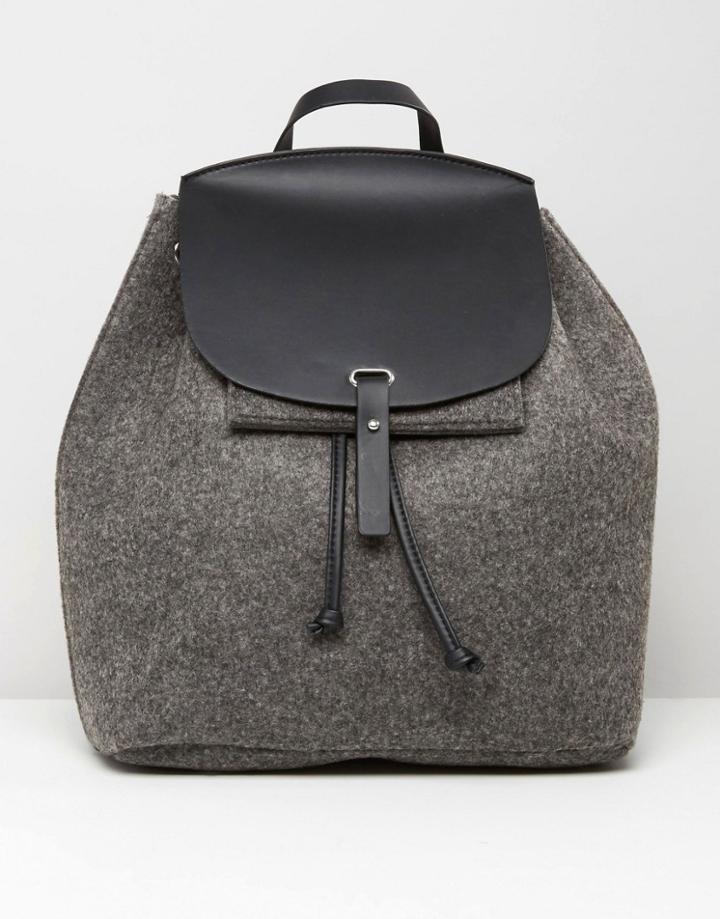 Mango Felt Backpack - Gray
