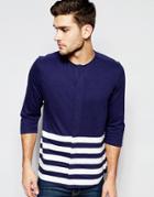 Asos Breton Shirt In Jersey With Half Sleeve