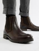 Jack & Jones Leather Chelsea Boot - Brown