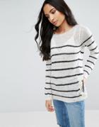 Vero Moda Striped Sweater - White