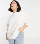Asos Design Curve T-shirt In Oversized Boxy Fit In Bone-white