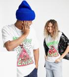 Collusion Unisex T-shirt With Skull Print In White-green