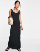 Vero Moda Organic Cotton Blend Maxi Jersey Dress In Black