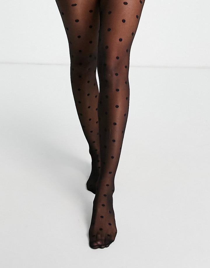 New Look Tights With Spots In Black