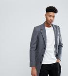 Asos Tall Wool Mix Overcoat In Light Gray - Gray