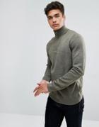 Abercrombie & Fitch Shawl Knit Sweater In Olive - Green
