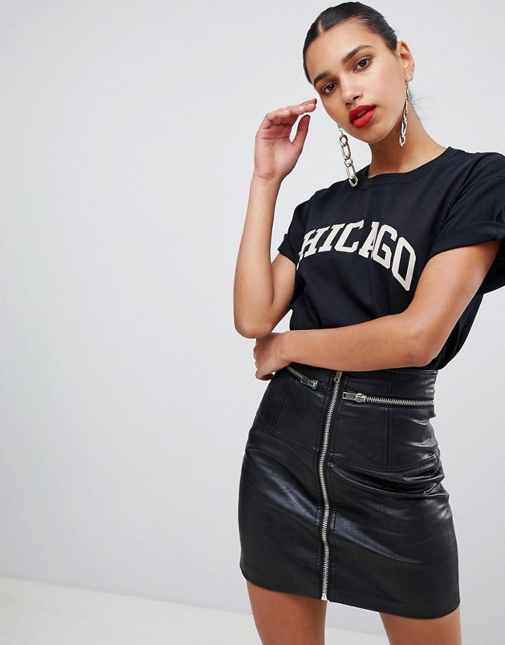 Prettylittlething Chicago T-shirt - Black