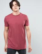 Asos Longline T-shirt In Red - Red