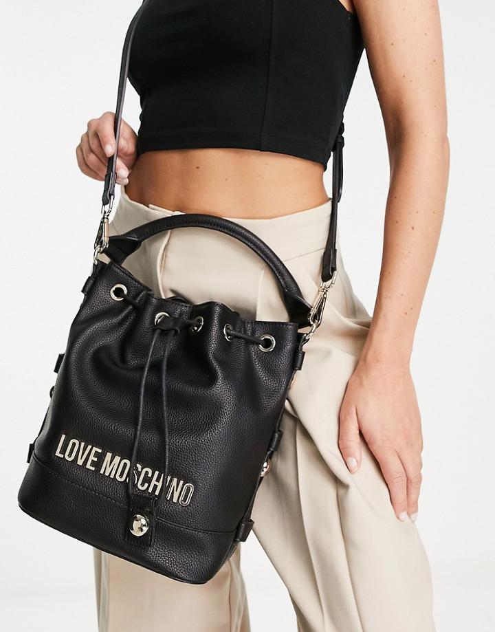 Love Moschino Small Bucket Bag In Black