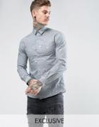 Noose & Monkey Skinny Smart Shirt In Print - Gray