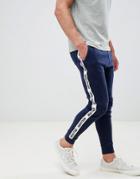 Hollister Side Tape Logo Track Pants In Navy - Navy