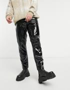 Asos Design Classic Rigid Jeans In Black Pu