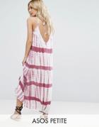 Asos Petite Maxi Beach Dress In Tie Dye Print - Multi