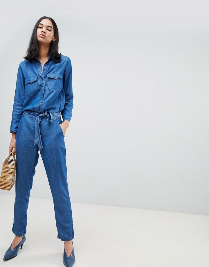 Pepe Jeans Cameo Denim Boilersuit - Blue