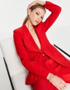 Extro & Vert Slim Fit Blazer In Fiery Red