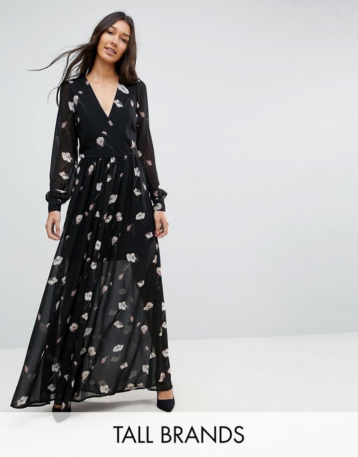 Vero Moda Tall Floral Maxi Dress - Black