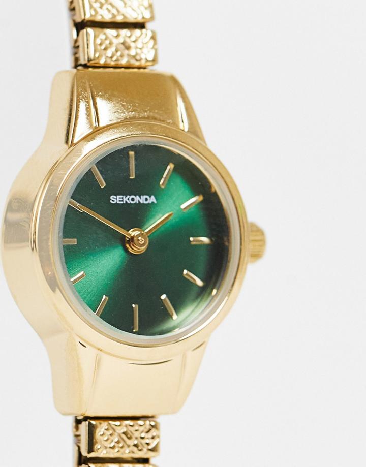 Sekonda Bracelet Watch With Green Face In Gold