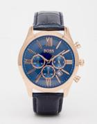 Hugo Boss Blue Leather Strap Watch 1513320 - Blue