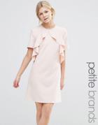 Alter Petite Dress With Ruffle Top - Pink