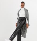 Collusion Tall Vegan Leather Look Pants - Black