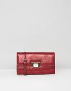Dune Buckle Detail Clutch Bag - Red