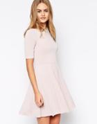 Asos Skater Dress With Pleat Detail Skirt - Black $34.00