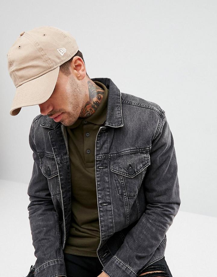 New Era 9forty Canvas Cap In Khaki - Beige