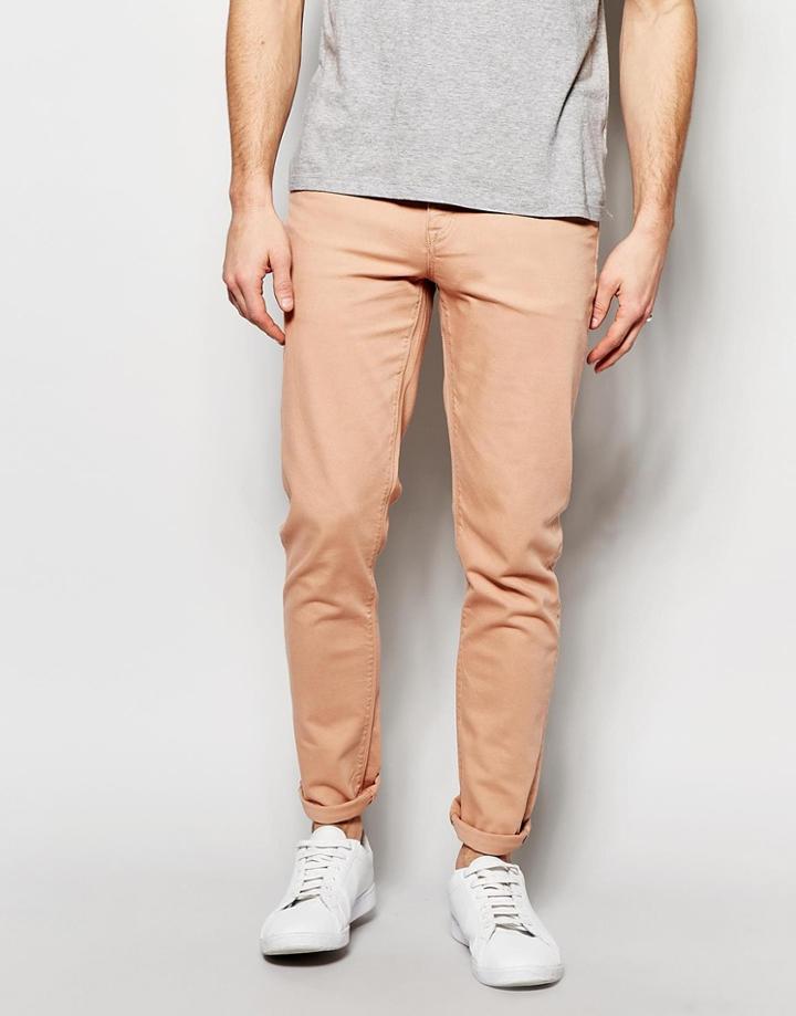 Asos Skinny Jeans In Pink - Mahogany Rose