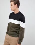 Threadbare Paneled Sweater - Black